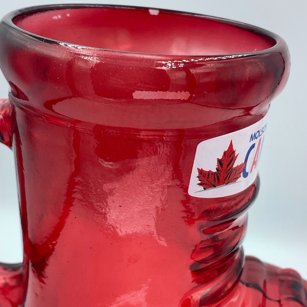 Vintage 24 oz Glass Molson Canadian Skate Boot Stein Mug - Picture 7 of 11